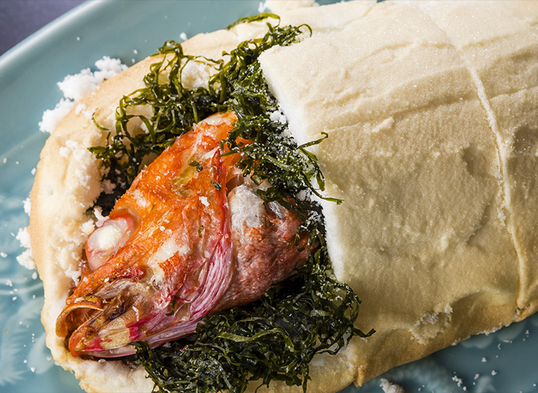 キンキの塩釜焼き